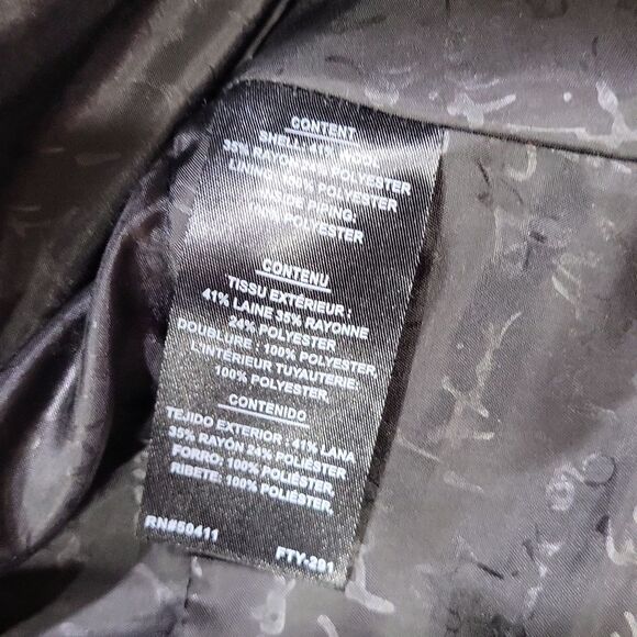 EUC wool Kensie women's stunning wide collar fish tail wrapcoat pea coat, XS - Picture 7 of 10